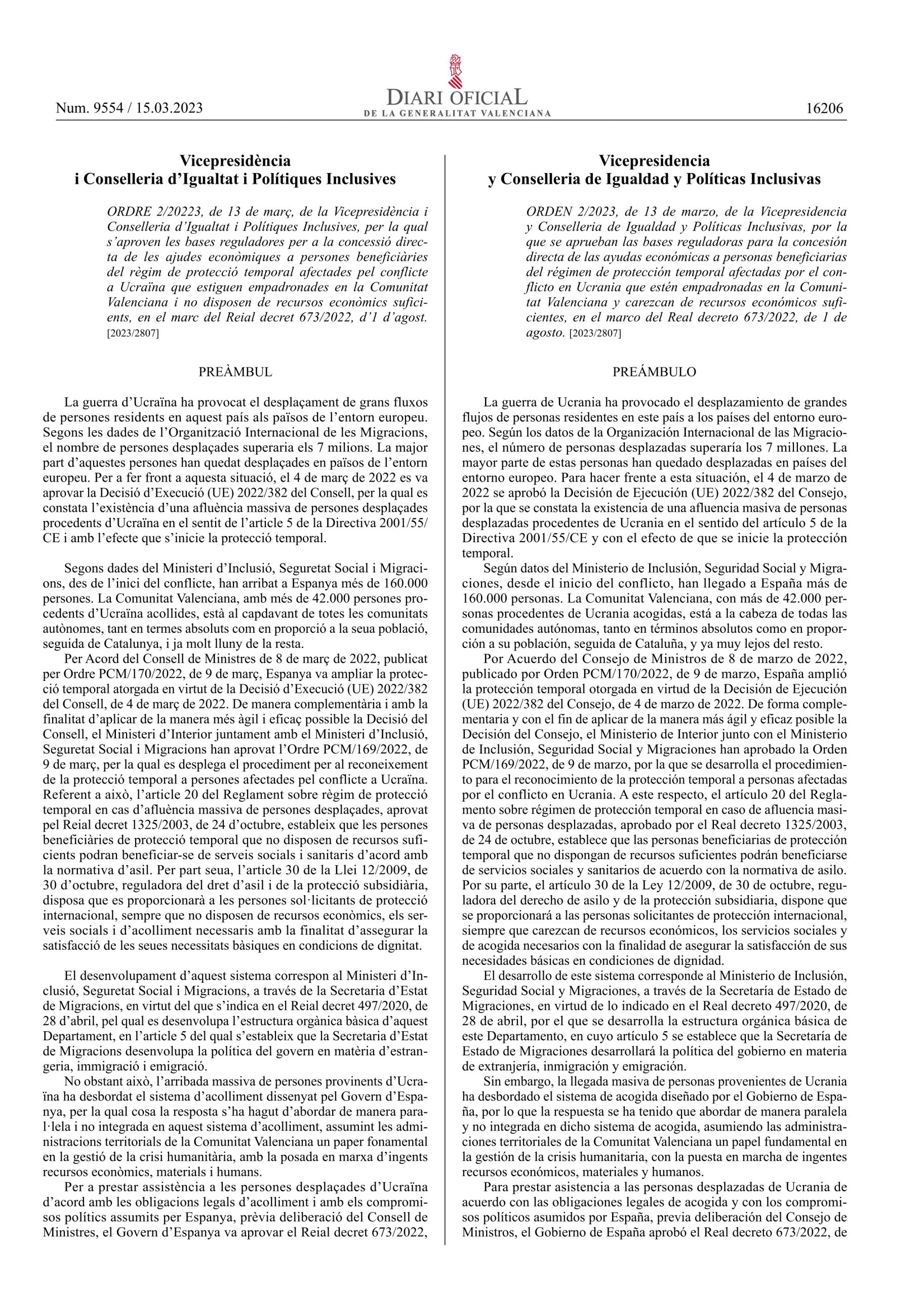 Ayudas por conflicto de Ucrania