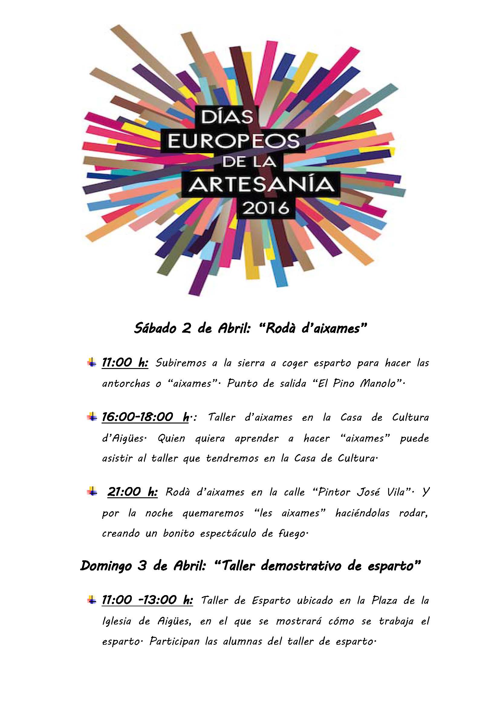 DIAS EUROPEOS DE ARTESANIA