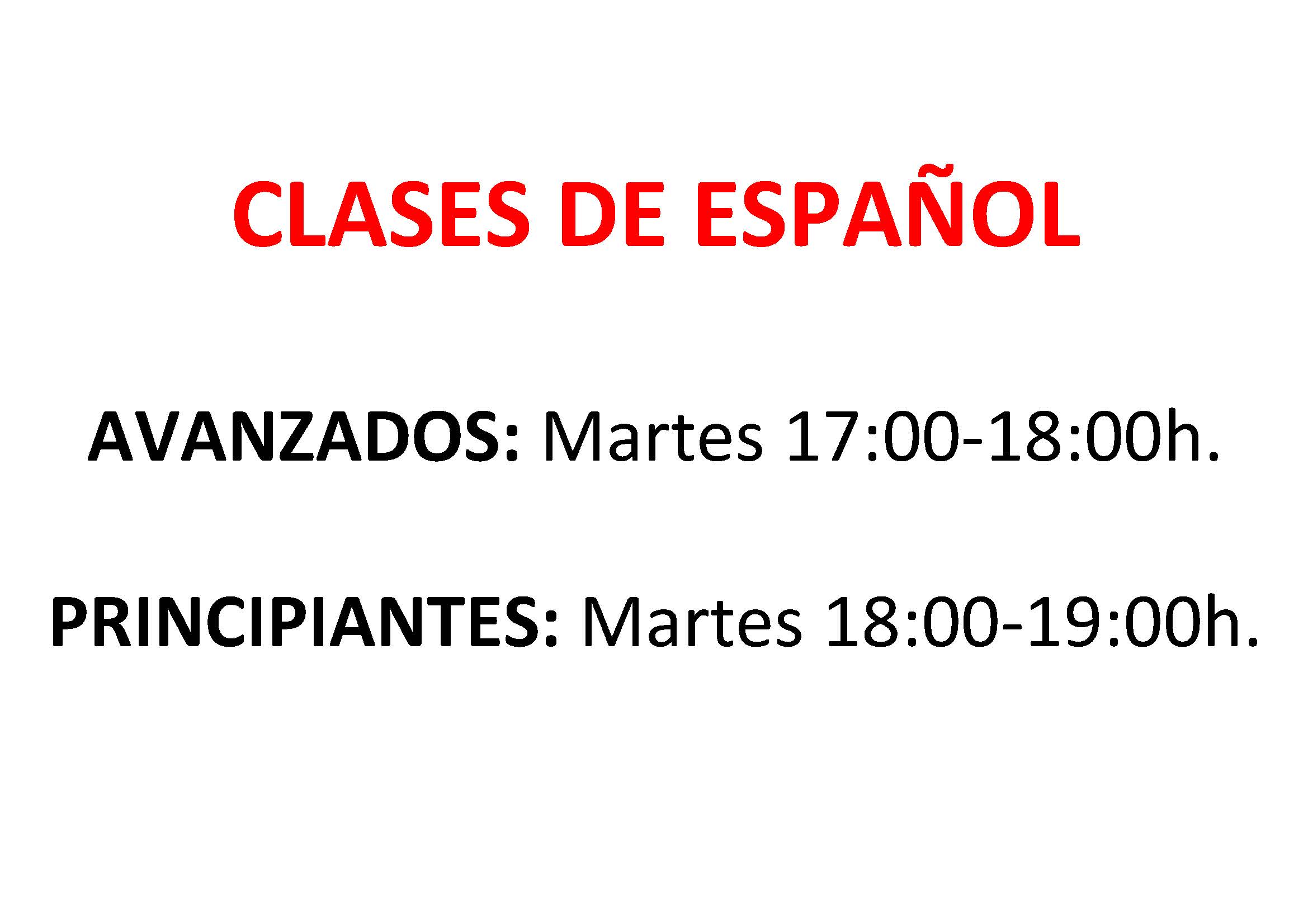 CLASES DE ESPAÑOL