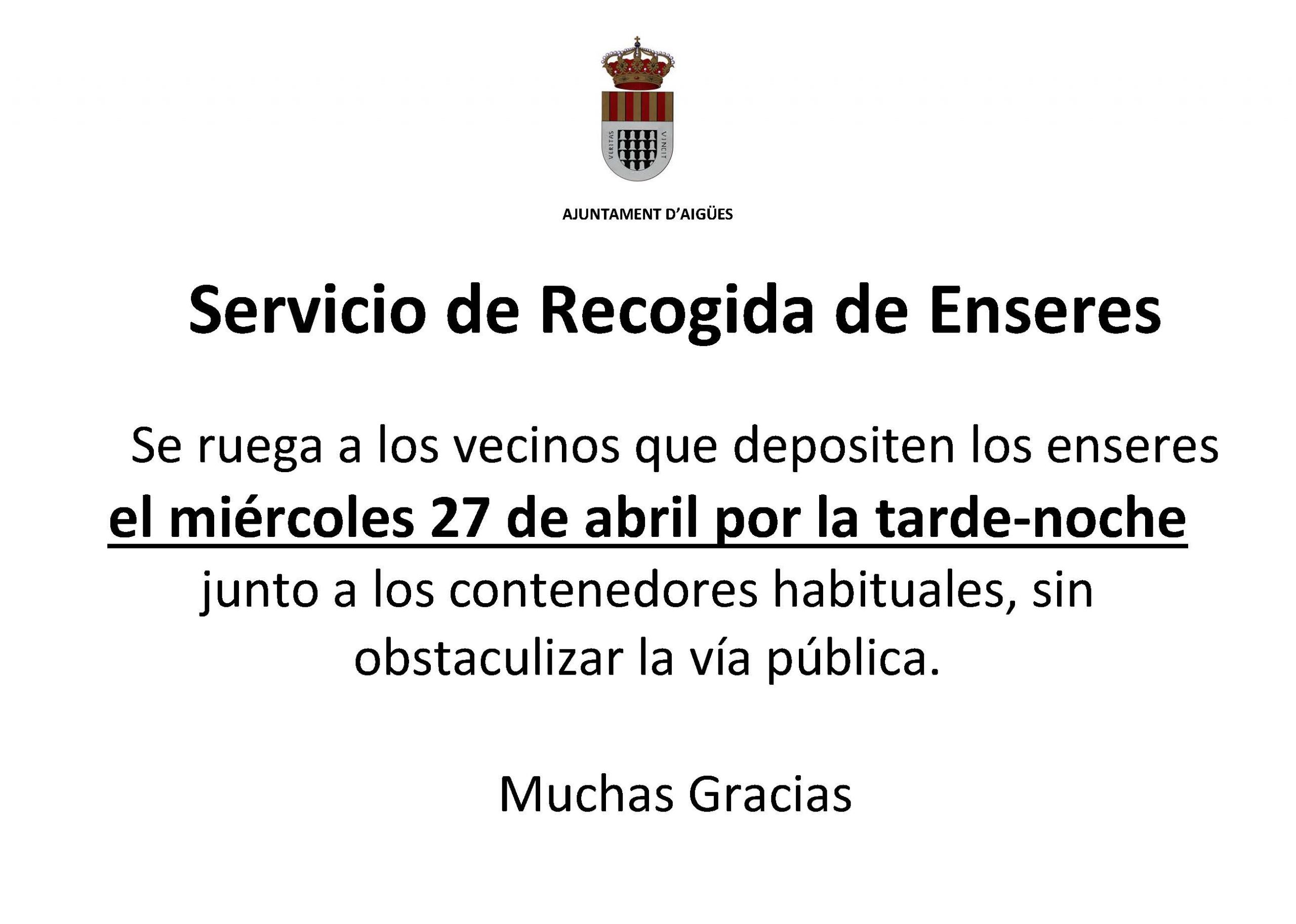 Servicio de Recogida de Enseres
